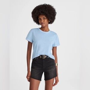 NWT Madewell perfect Cotton crewneck tee light blue size XS